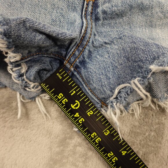 Levi's 501 Cutoff denim shorts women's 33 blue button fly red tab 2 1/2" inseam - Picture 3 of 11